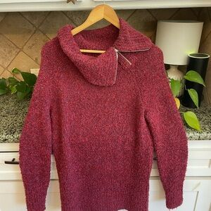 White House Black Market Fuzzy Knit Sweater- Raspberry Red- Extra Small
